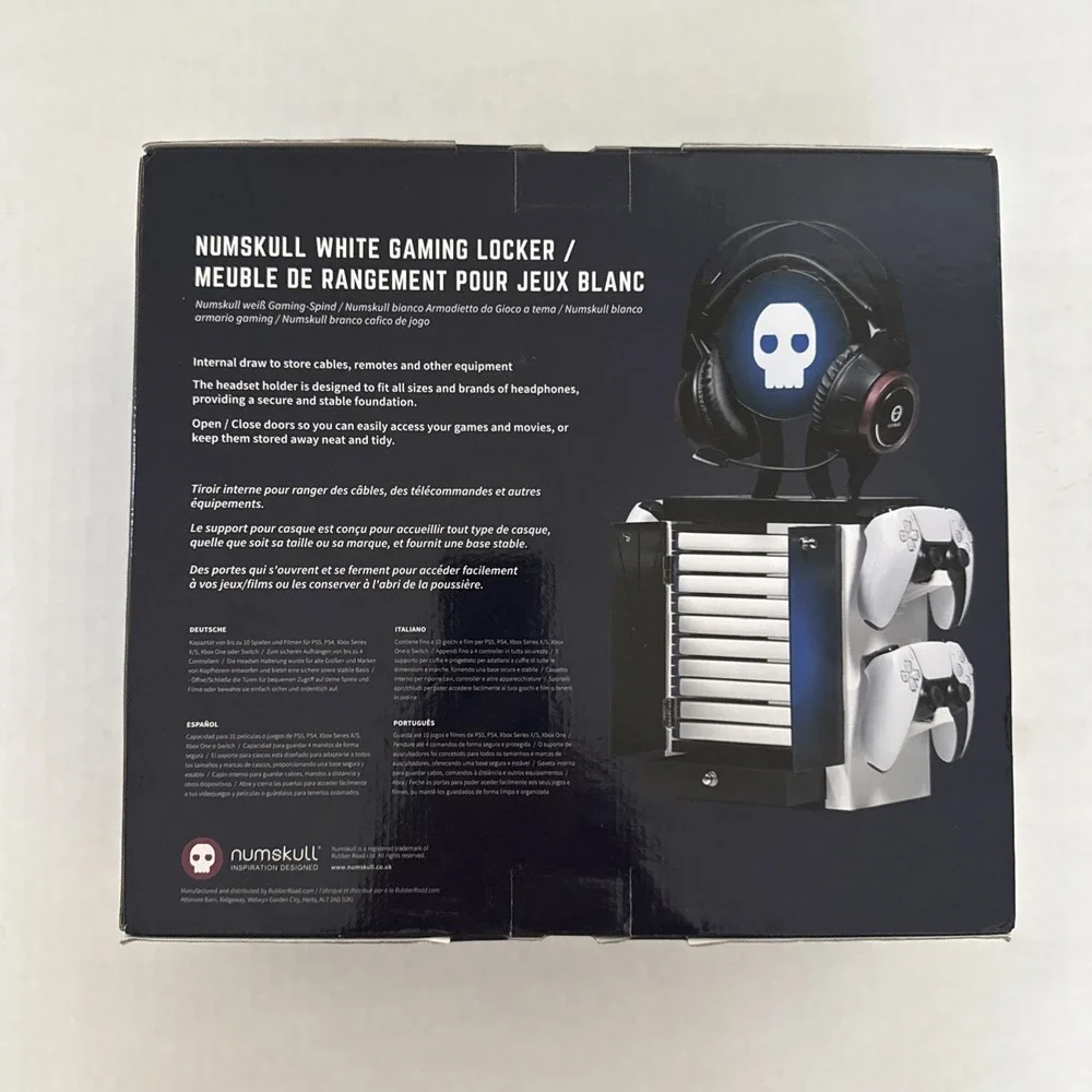 Numskull White Gaming Locker Storage‎ for Games Headset Controllers PS5 PS4 XBox